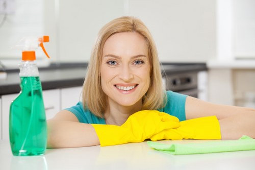 Technician examining carpet cleaning issue details for resolution